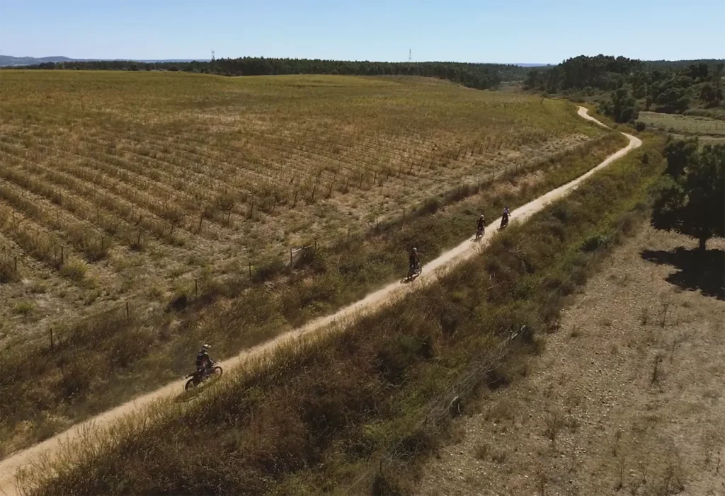 Enduro rider on a dirt trail during the Trip to Cabo Tour in Portugal