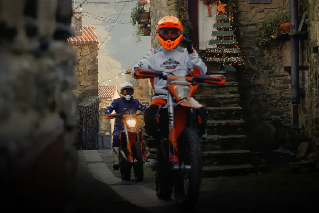 Enduro riders on a guided dirt bike tour in Portugal